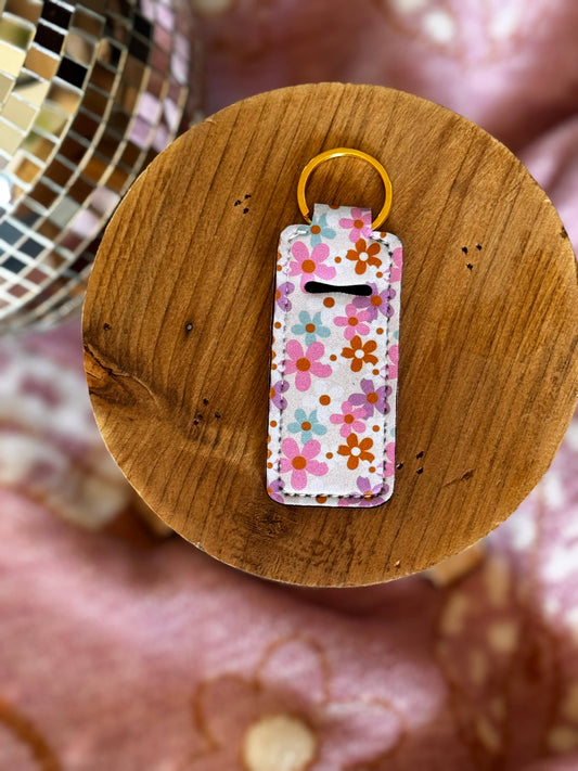 Lip Balm Keychain - Pink Floral