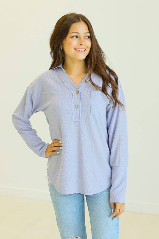 Purple Waffle Knit Top