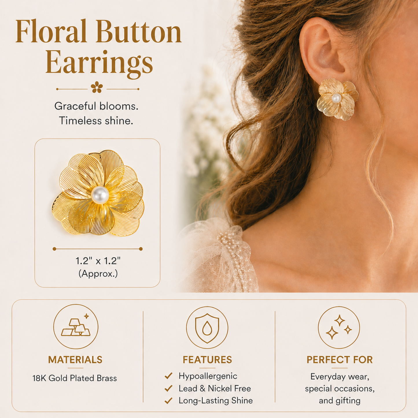 Golden Bloom Stud Earrings