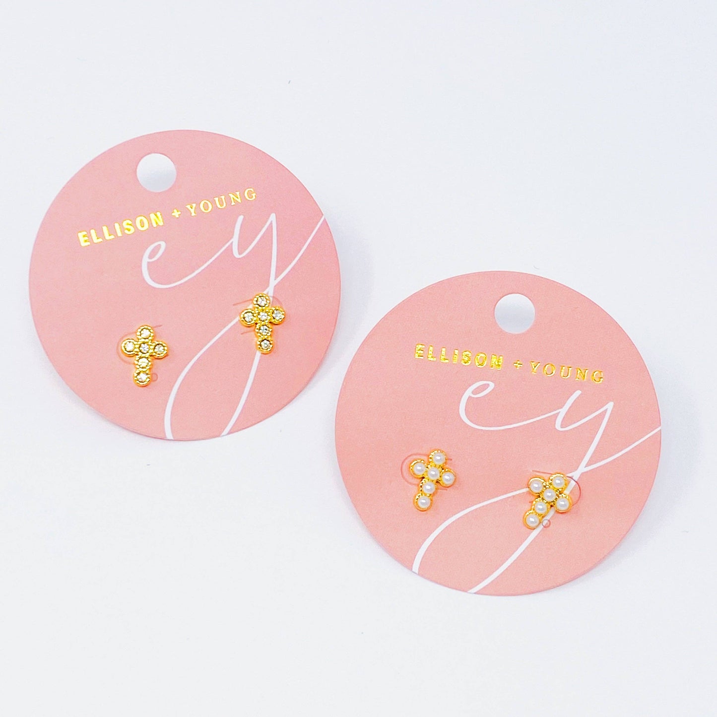 Dainty Cross Stud Earrings