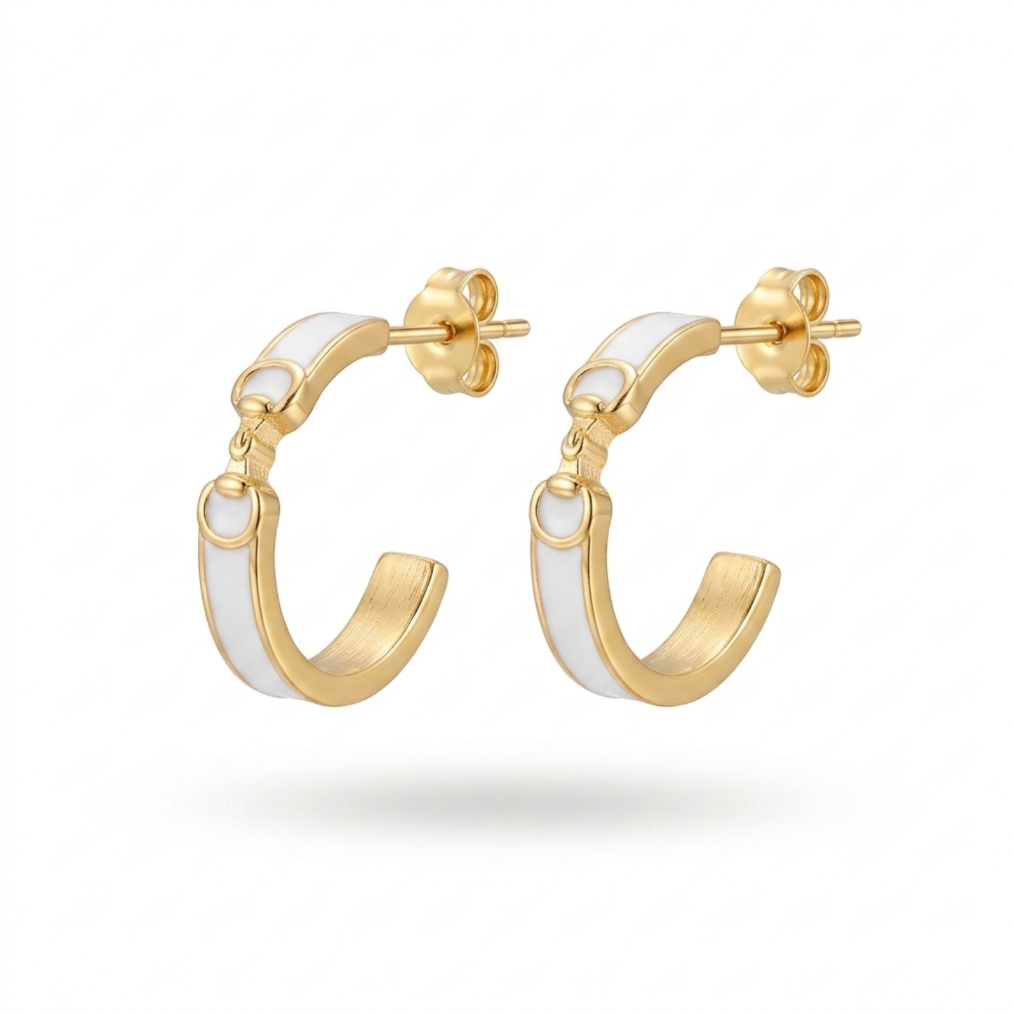 Derby Hoop Earrings-White