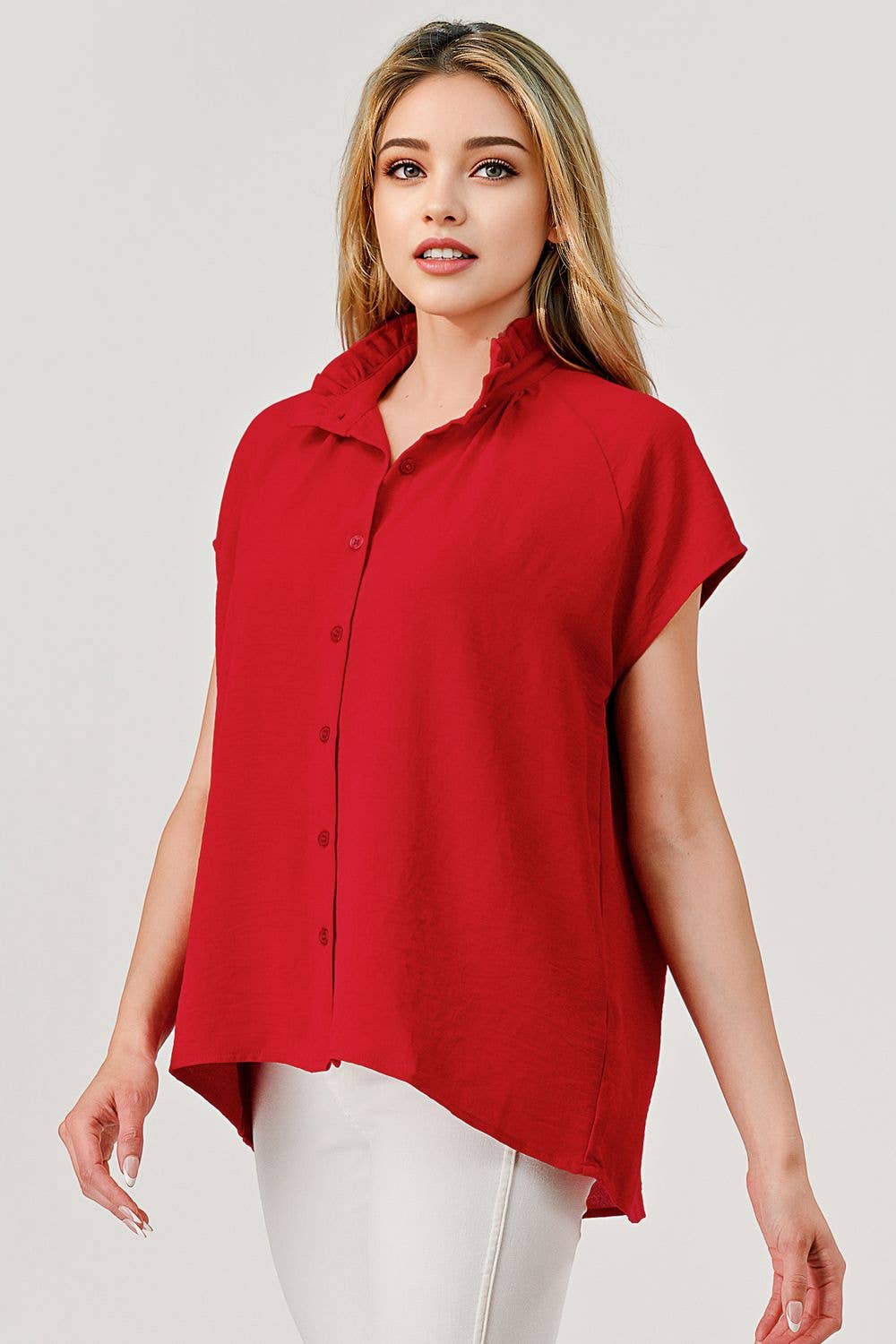 Lila Button Down Short Sleeve