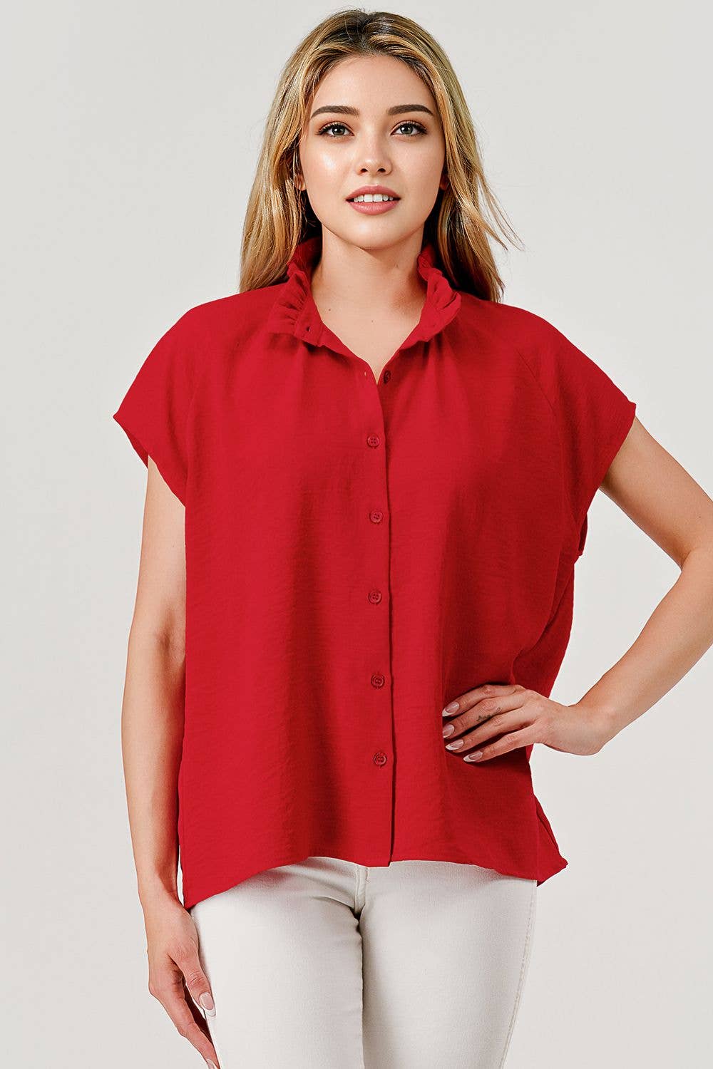 Lila Button Down Short Sleeve