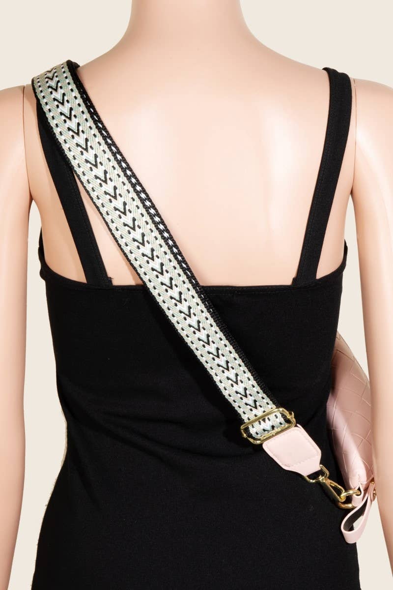 Basket Weave Leather Fanny Pack Bag