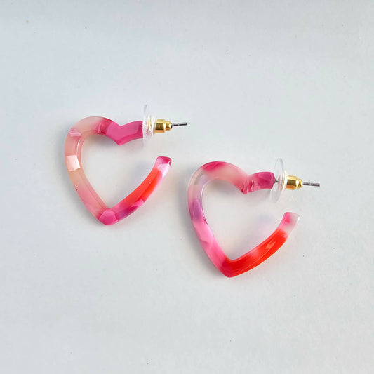 Mini Heart Hoops - Tickled Pink // Valentine's Day Jewelry