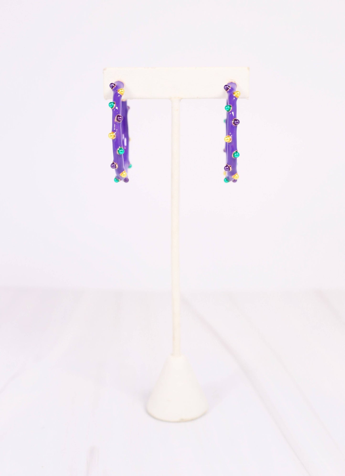 Clearview Dotted Hoop Earring PURPLE