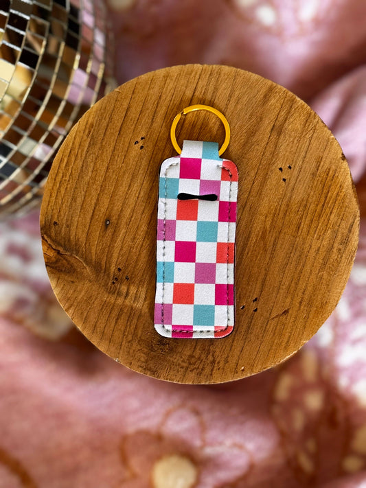 Lip Balm Keychain - Checkered