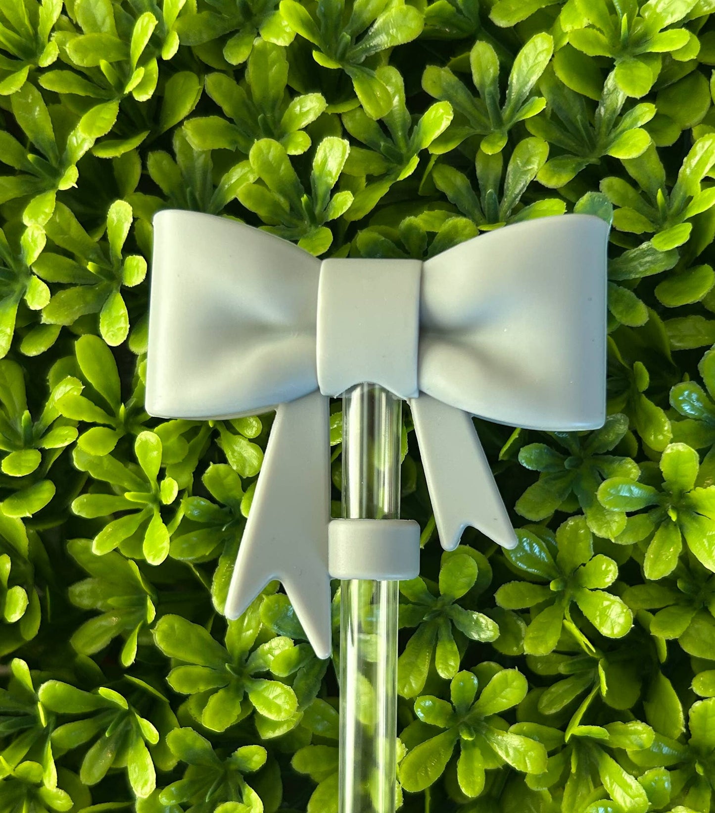 Bow Straw Topper -Grey