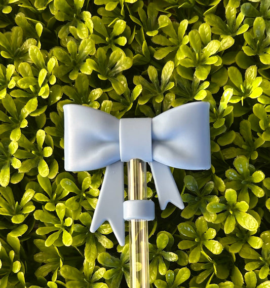Bow Straw Topper -Grey