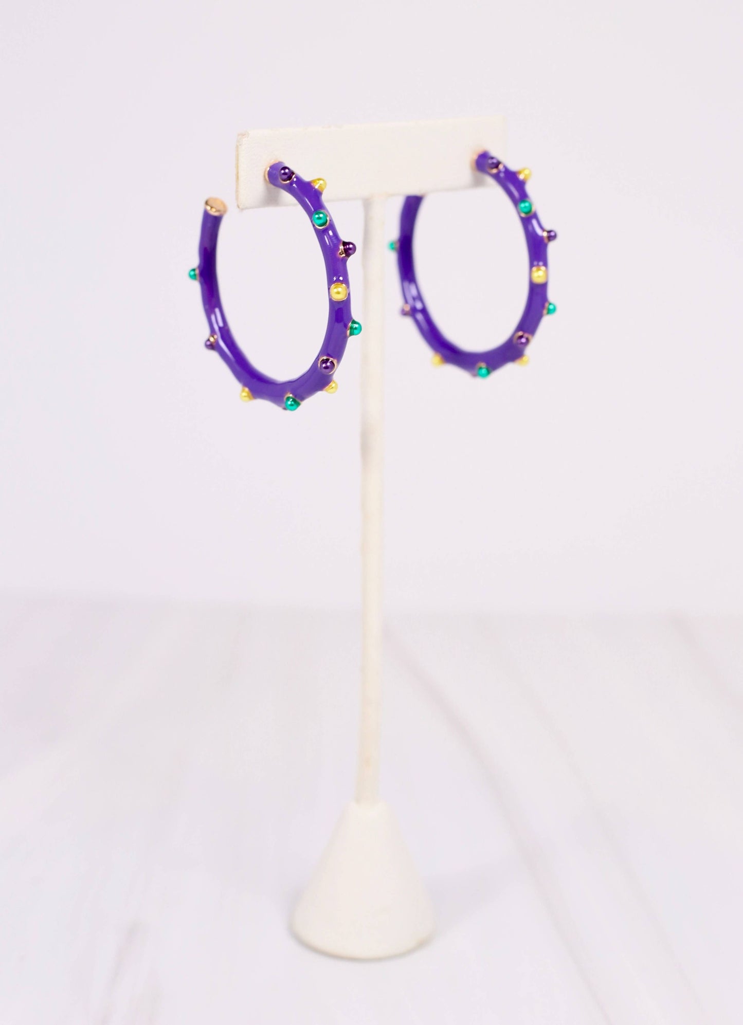Clearview Dotted Hoop Earring PURPLE