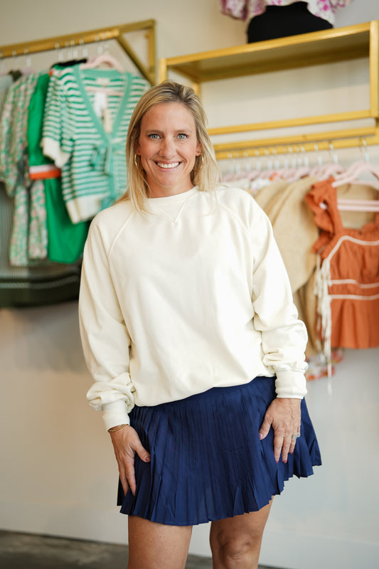 Navy Pleated Athletic Skirt
