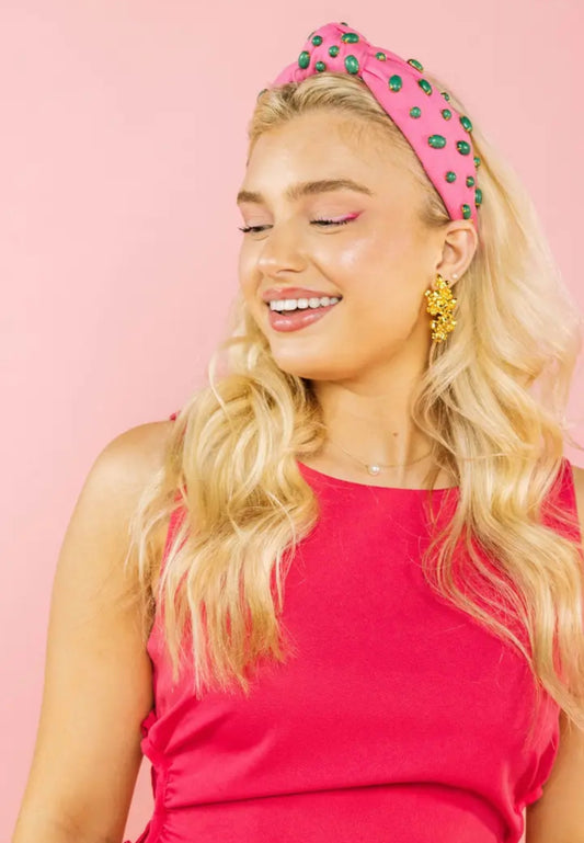 Pink/Green Stone Headband