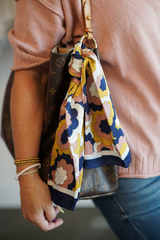 Floral Illustrated Layered Bandana Summer Scarf