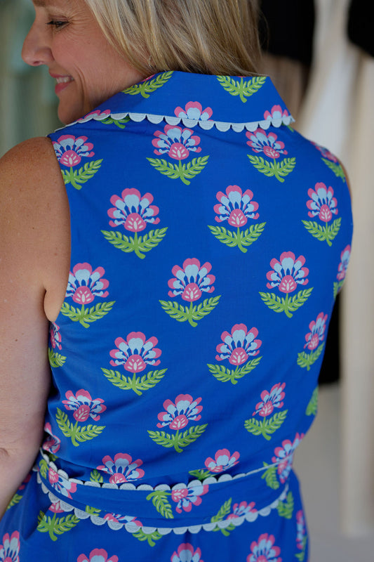 Petals Dress-Blue