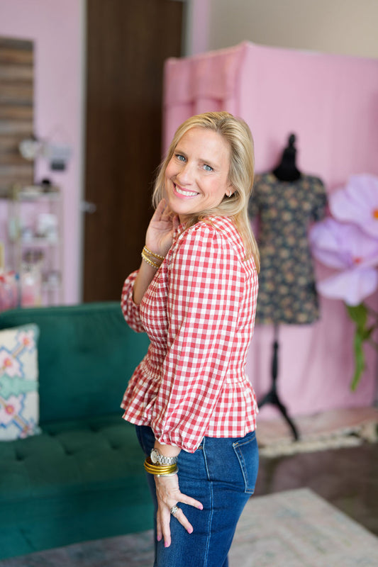 Smocked Red Top