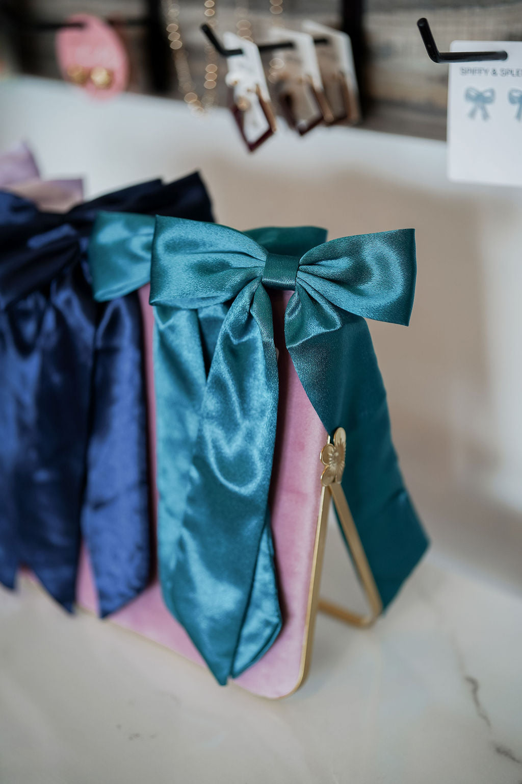 Long Satin Hair Bow with Alligator Clip