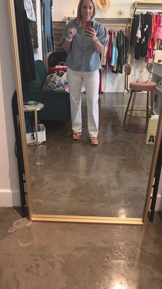 Straight Leg White Jeans