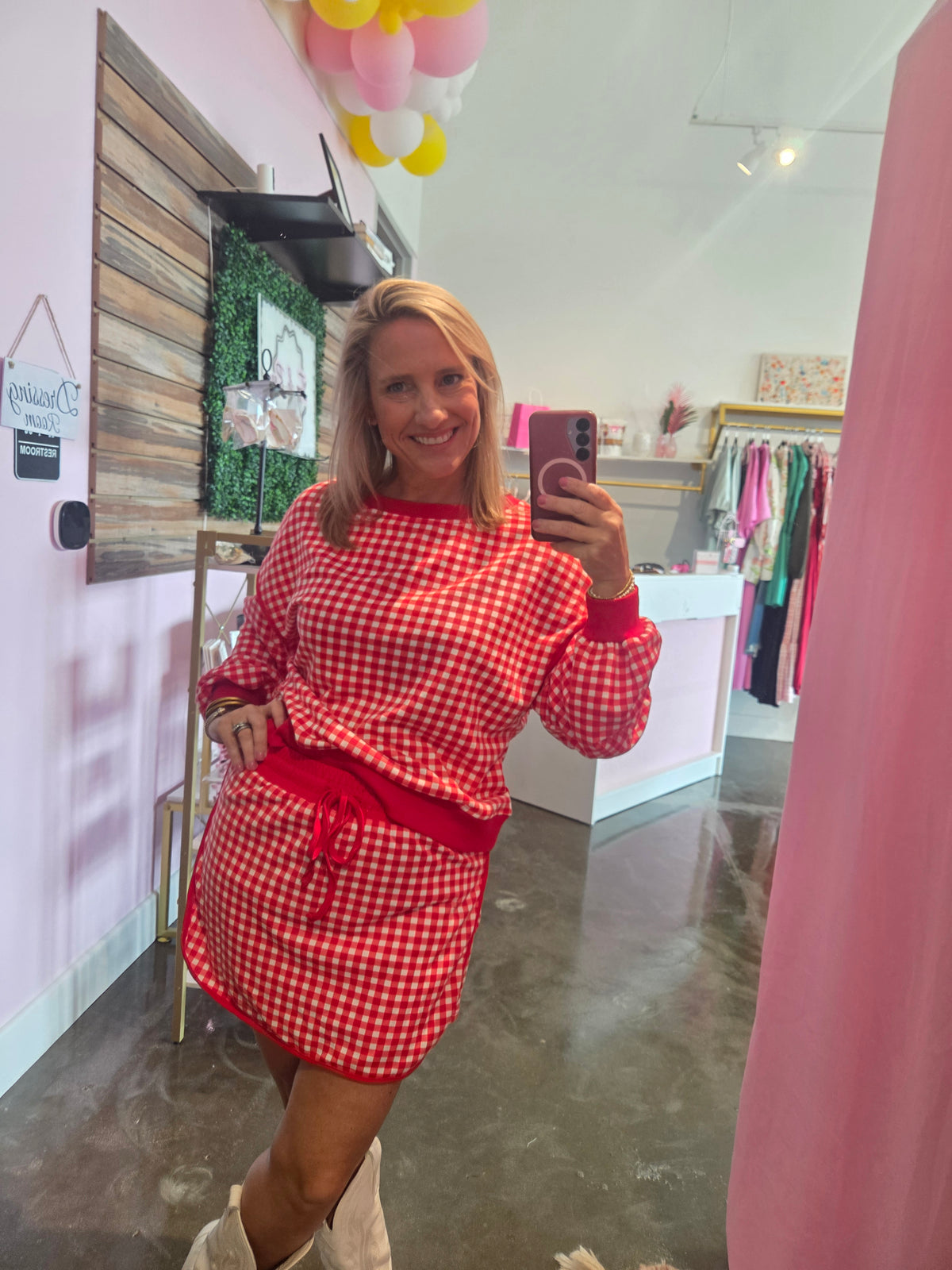 Red Gingham Set