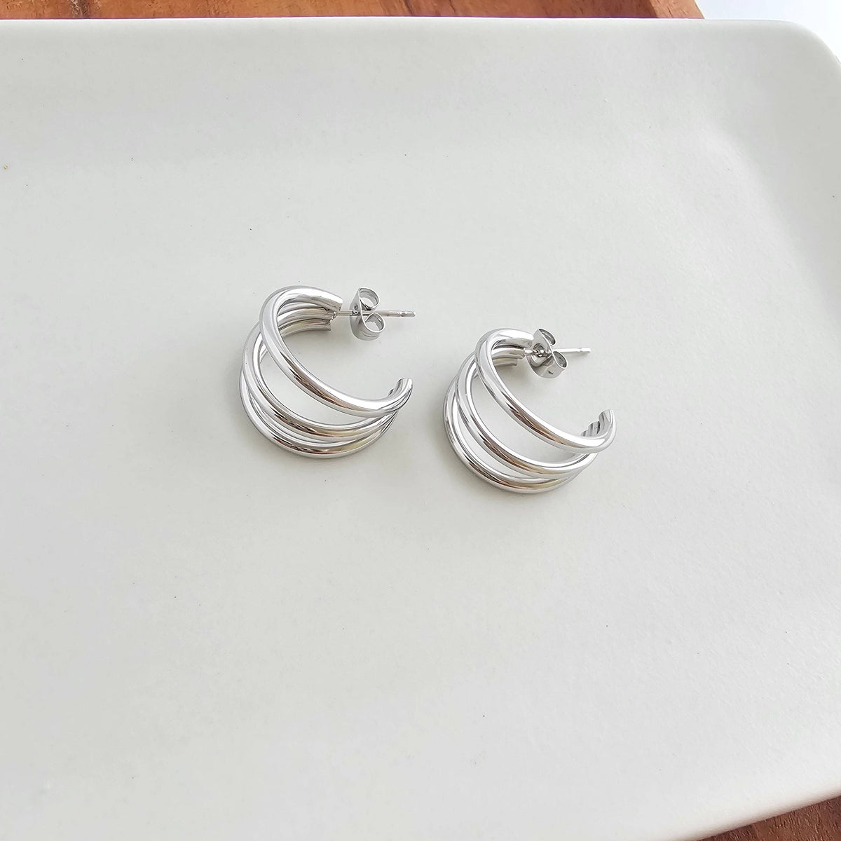 Luxe Treya Hoops - Silver