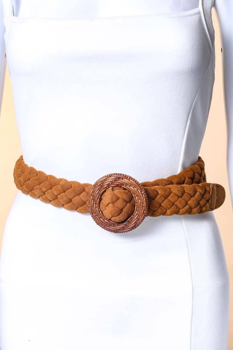 Braided Circle Buckle Belt