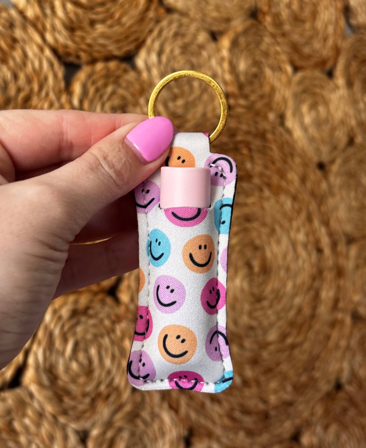 Lip Balm Keychain  - Happy Face