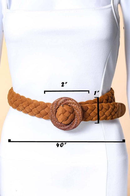 Braided Circle Buckle Belt