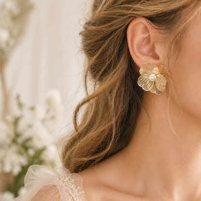 Golden Bloom Stud Earrings
