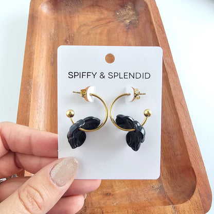 Magnolia Hoops - Black