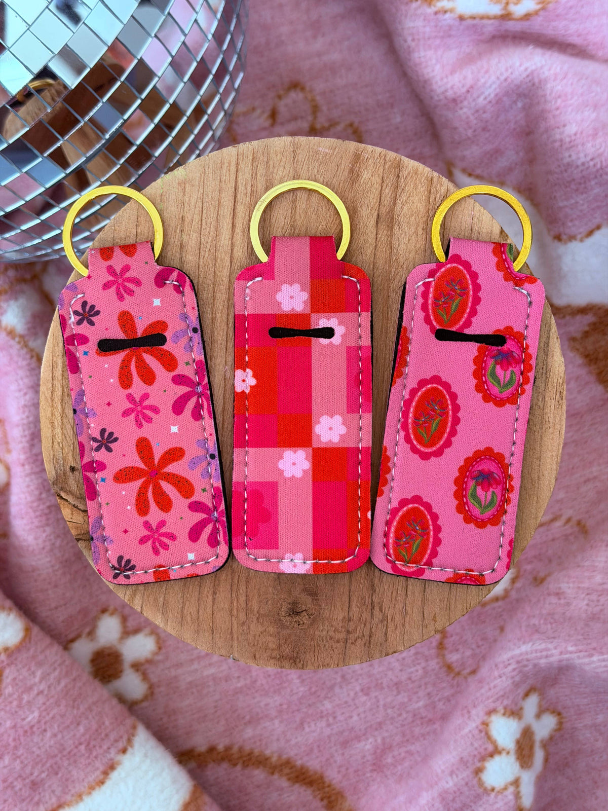 Lip Balm Keychain - Flower Quilt