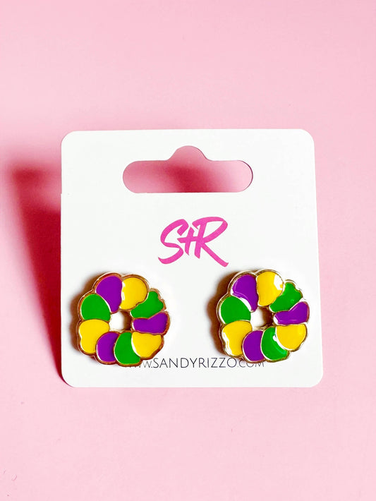King Cake Enamel Studs