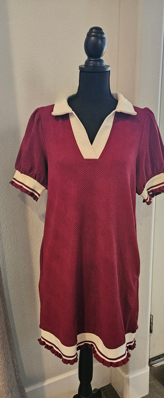 Sporty Spice Dress-Wine