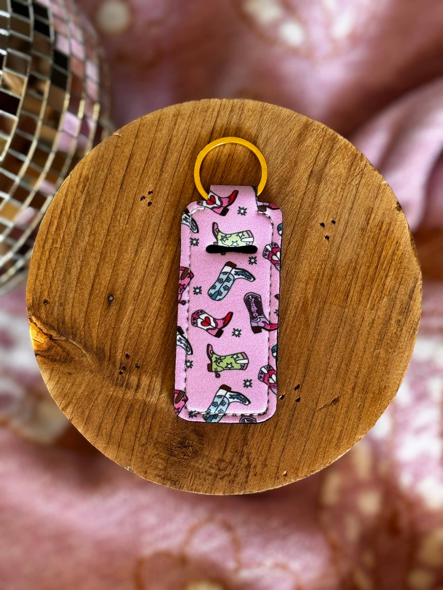 Lip Balm Keychain  - Cowgirl Boots