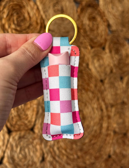 Lip Balm Keychain  - Checkered