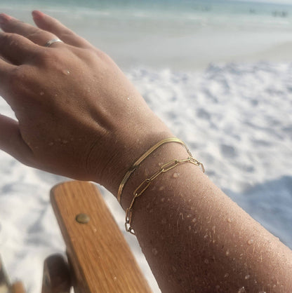 Luxe Gold Paper Clip Bracelet