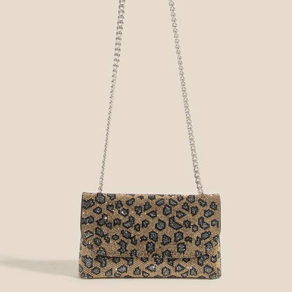 Animal Print Full Rhinestone Studded Evening Bag