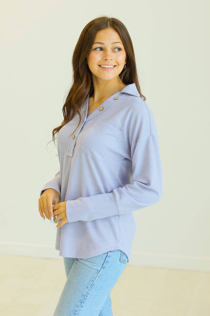 Purple Waffle Knit Top