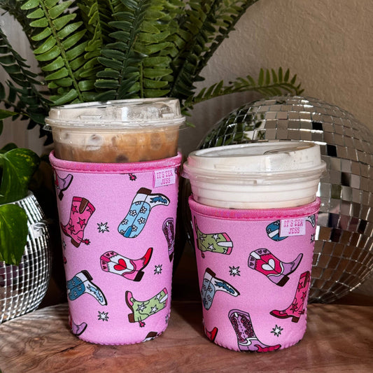 Iced Coffee Sleeve - Cowgirl Boots