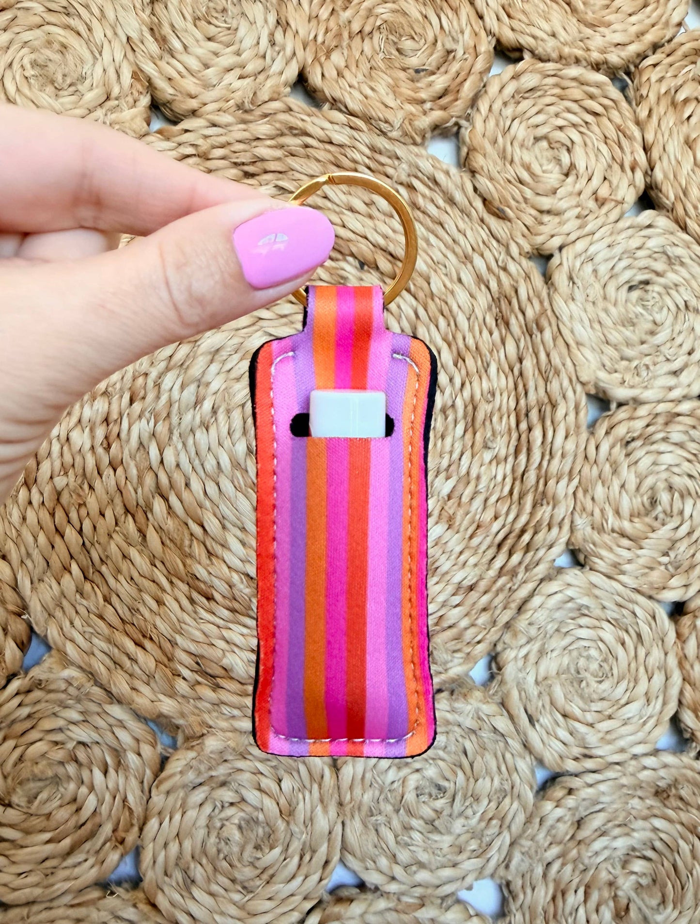 Lip Balm Keychain  - Sunset Stripes