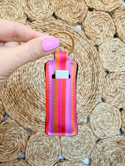 Lip Balm Keychain  - Sunset Stripes