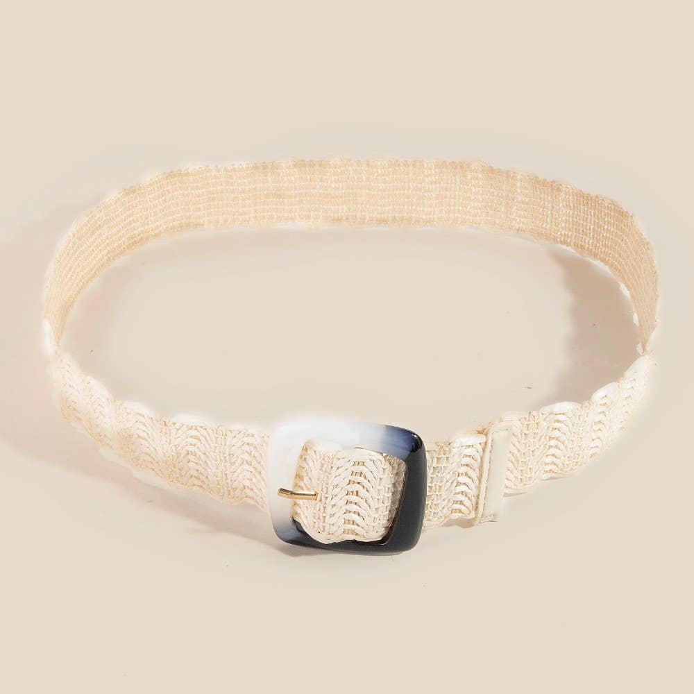 Dual Tone Buckle Braided Belt