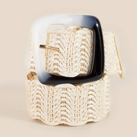 Dual Tone Buckle Braided Belt