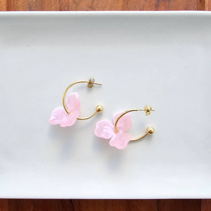 Magnolia Hoops - Pink // Jewelry, Earrings