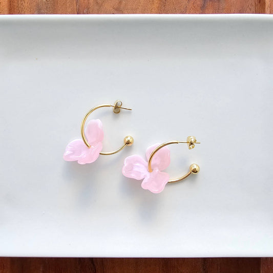 Magnolia Hoops - Pink // Jewelry, Earrings