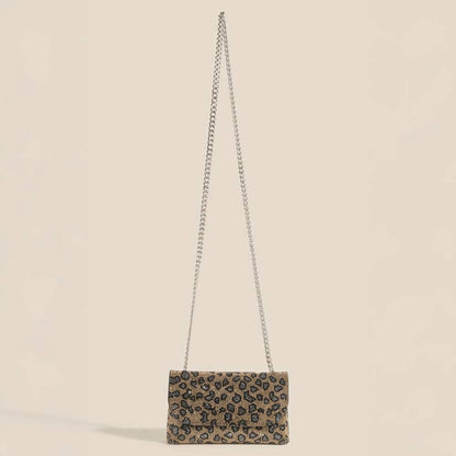 Animal Print Full Rhinestone Studded Evening Bag