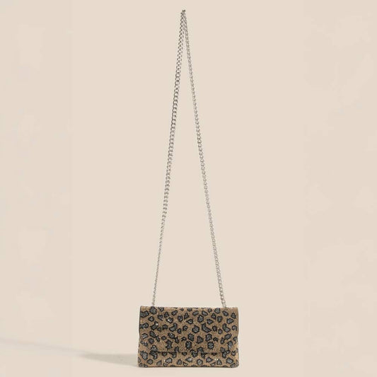 Animal Print Full Rhinestone Studded Evening Bag