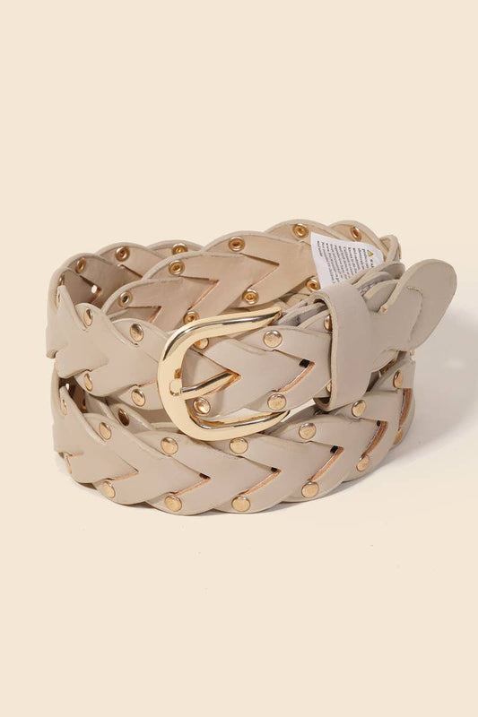 Braided Design Fashion Vegan Leather Belt