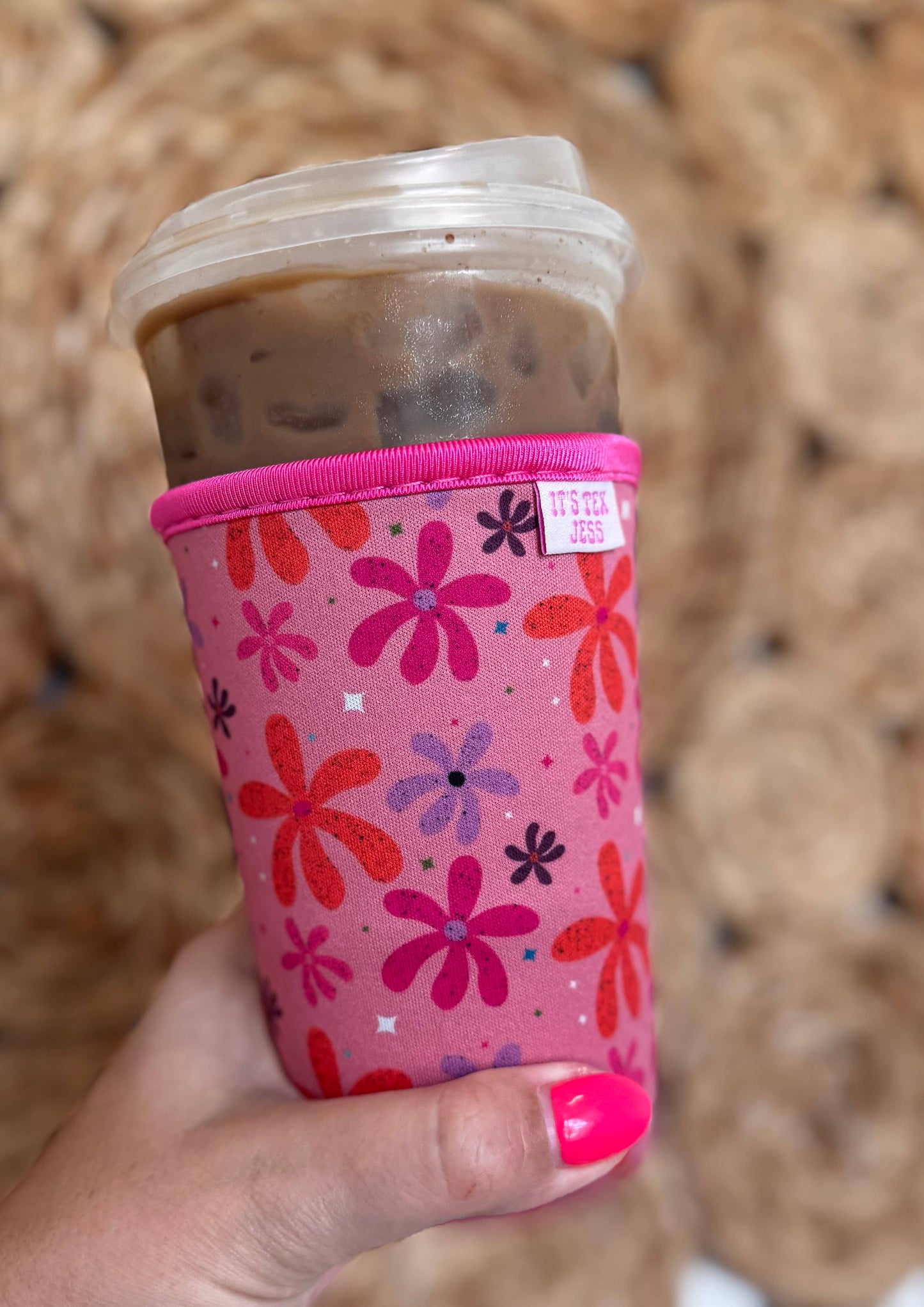 Iced Coffee Sleeve - Retro Floral