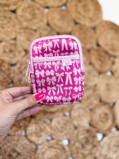 Water Bottle Pouch - Pink Bows