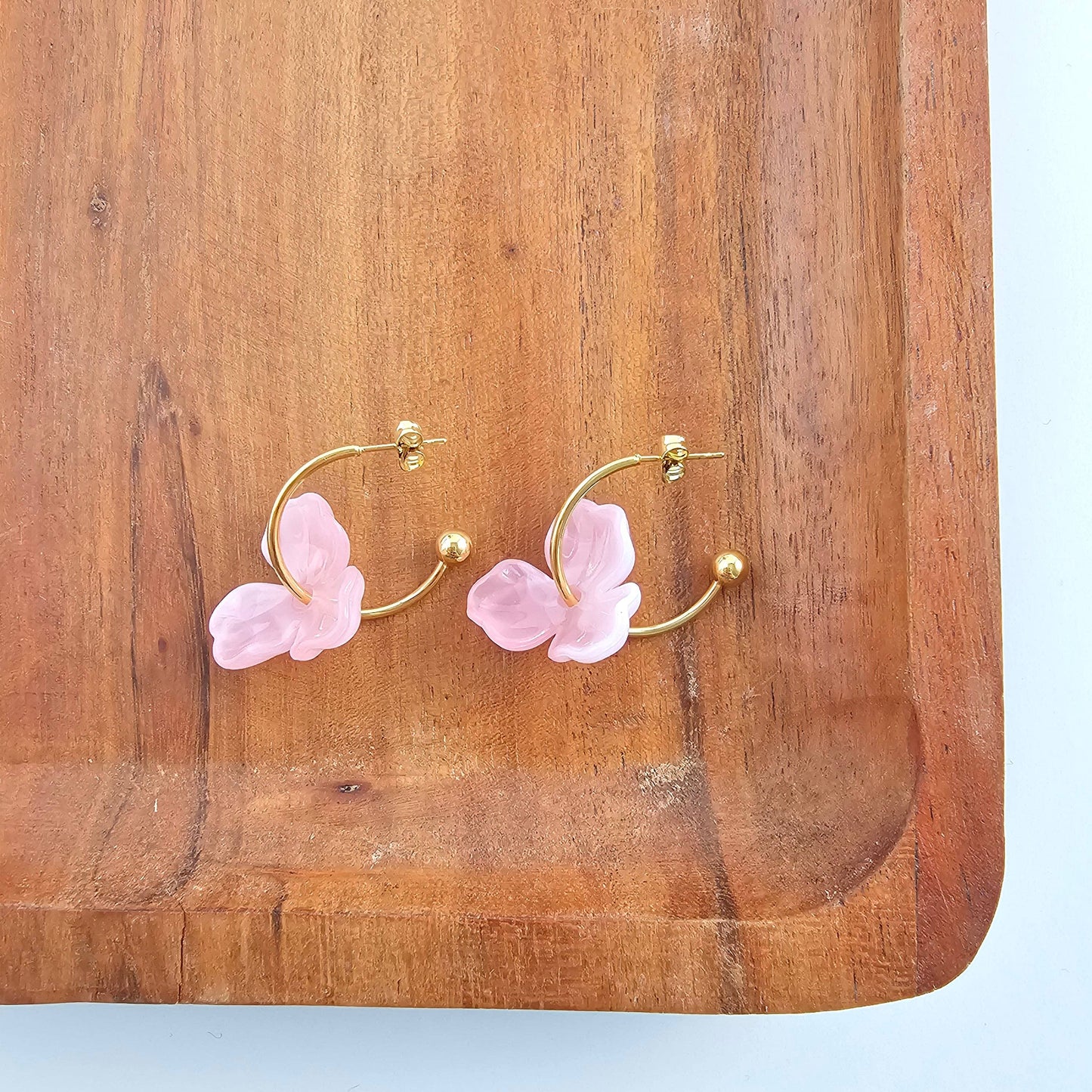 Magnolia Hoops - Pink // Jewelry, Earrings