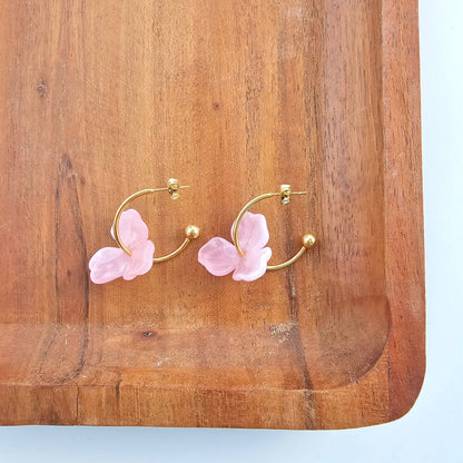 Magnolia Hoops - Pink // Jewelry, Earrings